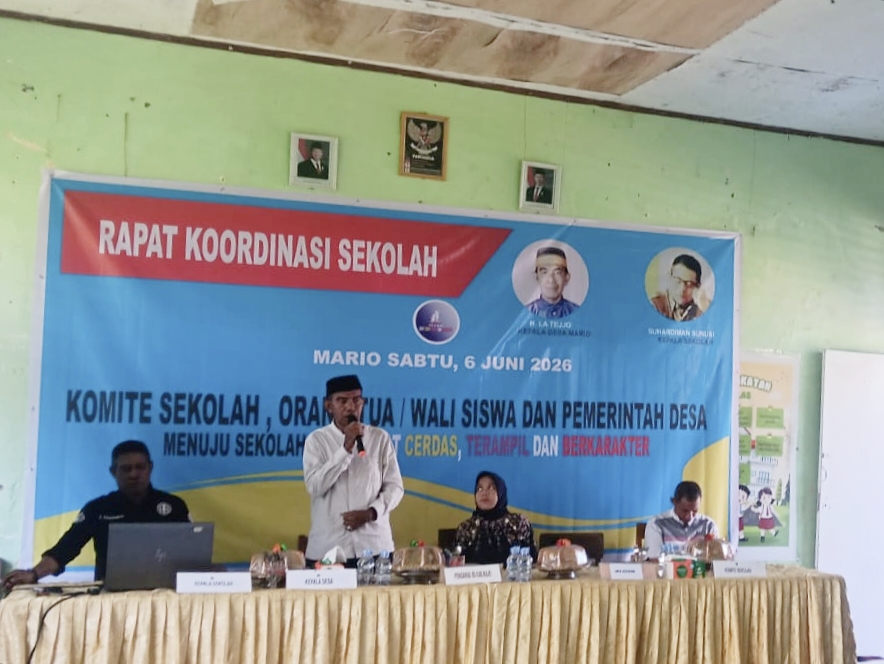 Kepala Desa Mario Hadiri Rapat Koordinasi Sekolah di SDN 36 Mario